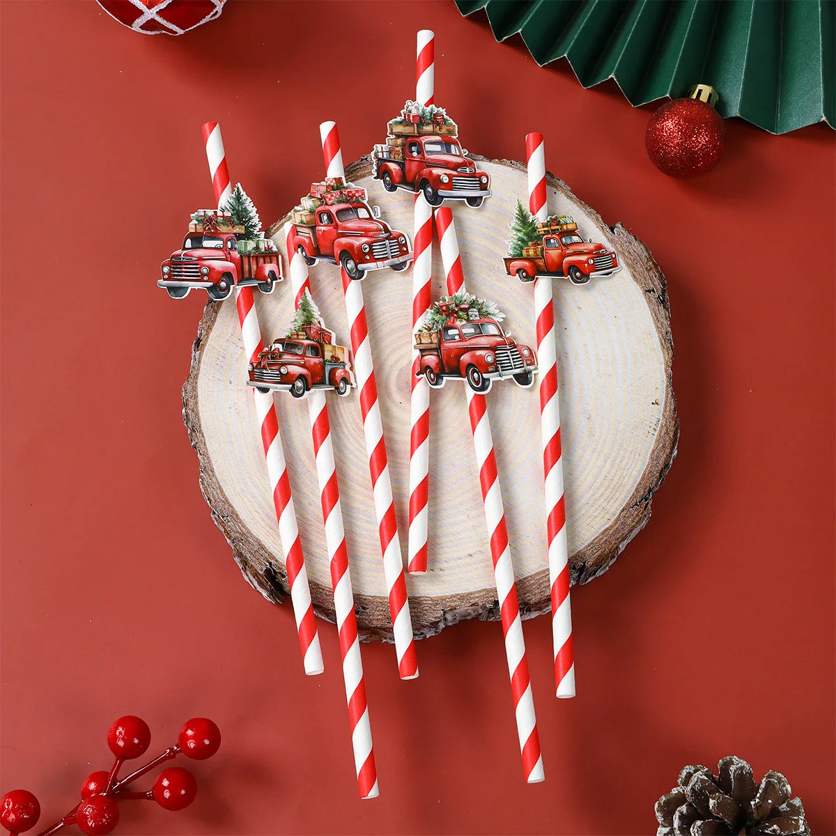 FUNNY CHRISTMAS PAPER STRAWS