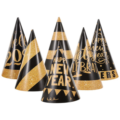 6 NEW YEARS EVE PAPER HEADS