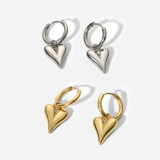 STAINLESS STEEL HEART EARRINGS