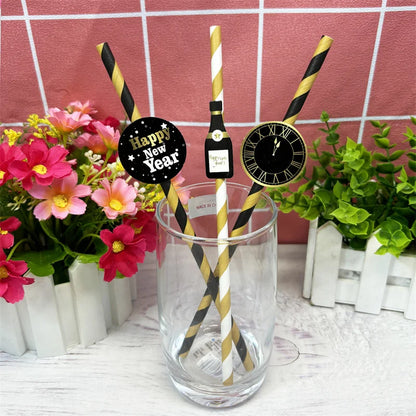 9 NEW YEARS EVE PAPER STRAWS