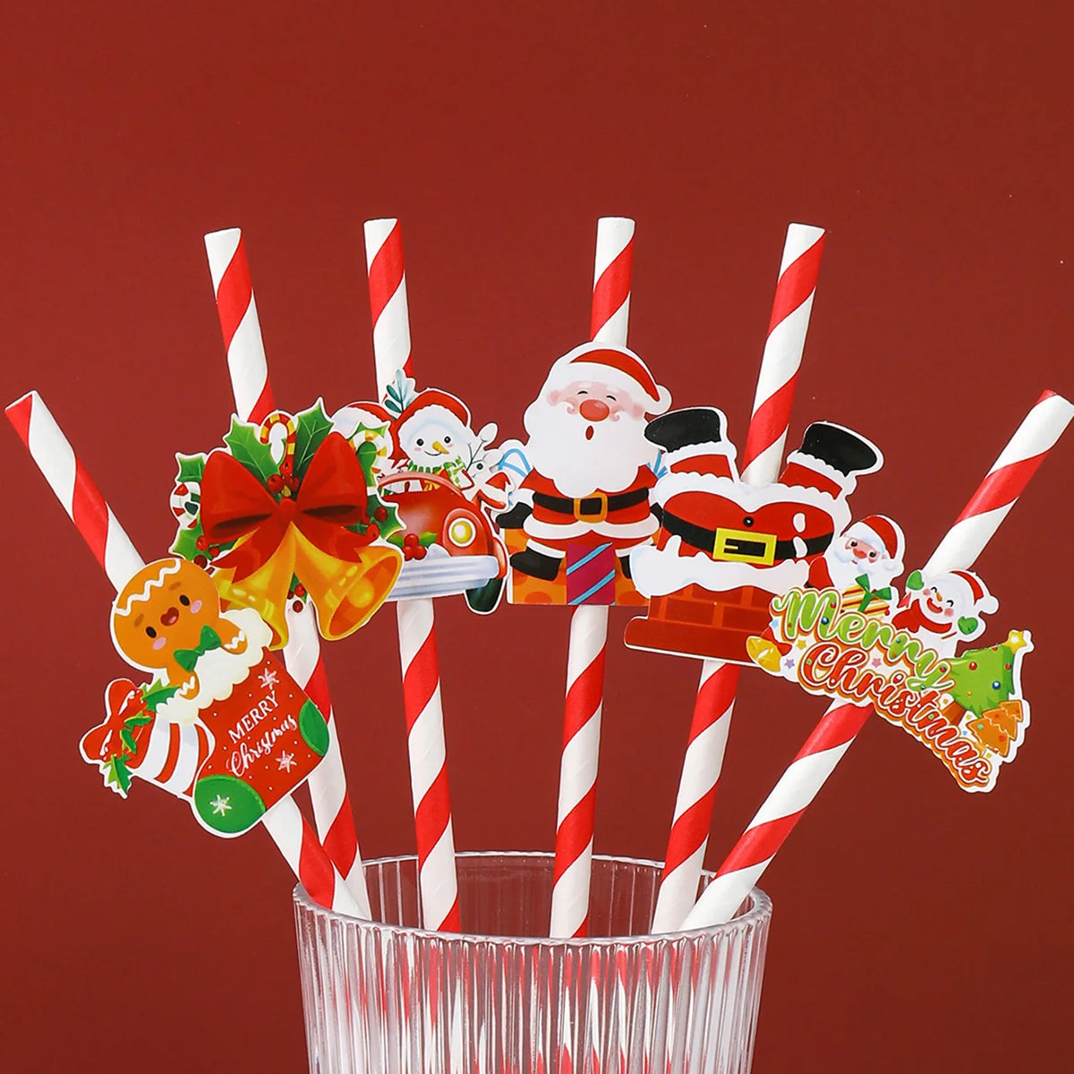 FUNNY CHRISTMAS PAPER STRAWS