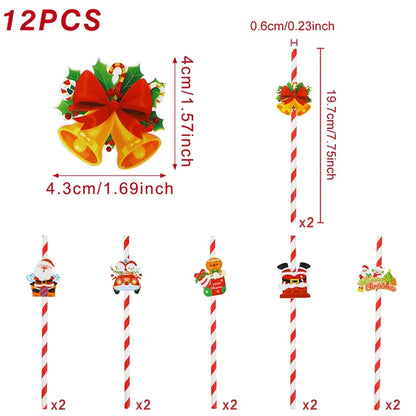 FUNNY CHRISTMAS PAPER STRAWS