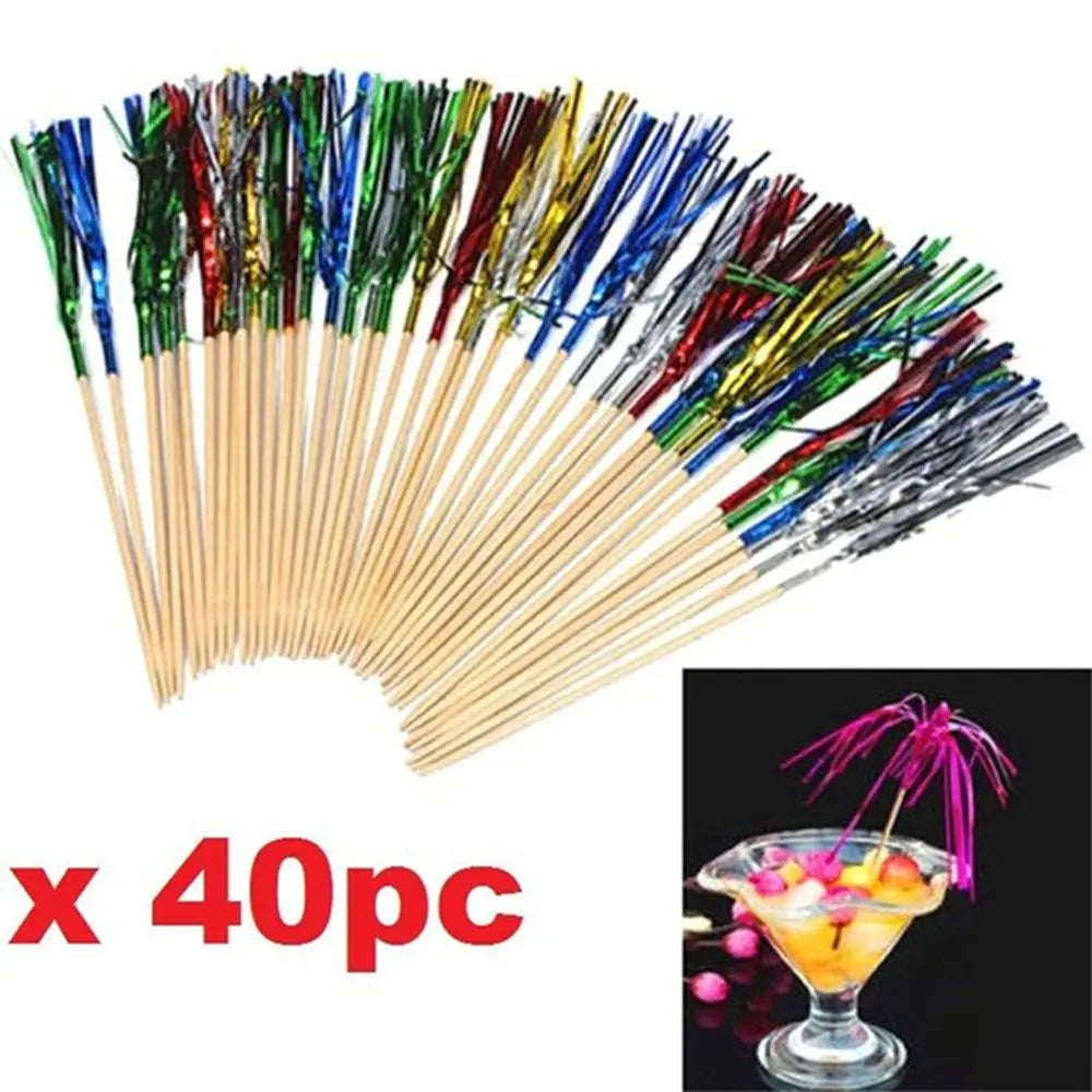 40 CAKE TOPPERS/FRUIT STICKS