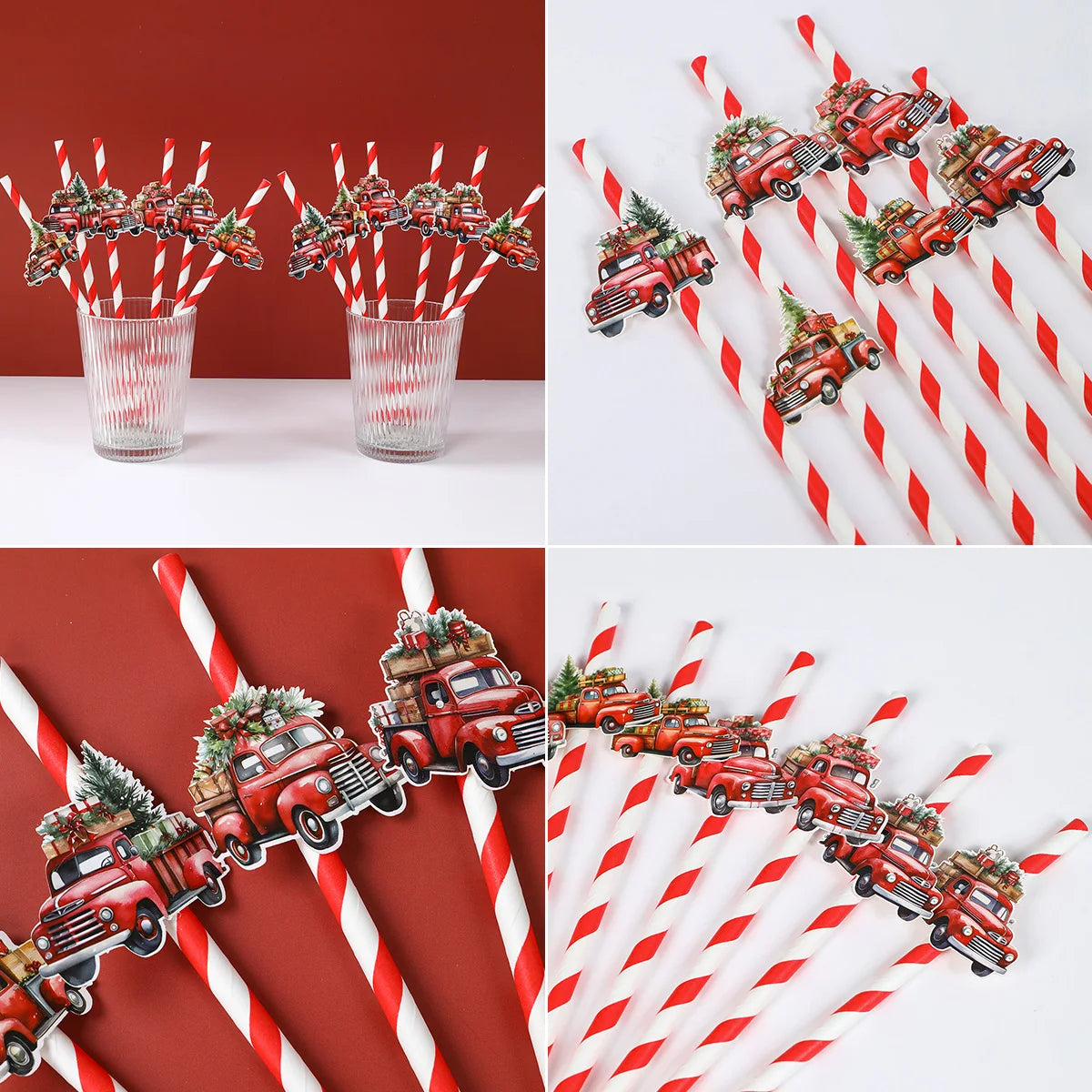 FUNNY CHRISTMAS PAPER STRAWS