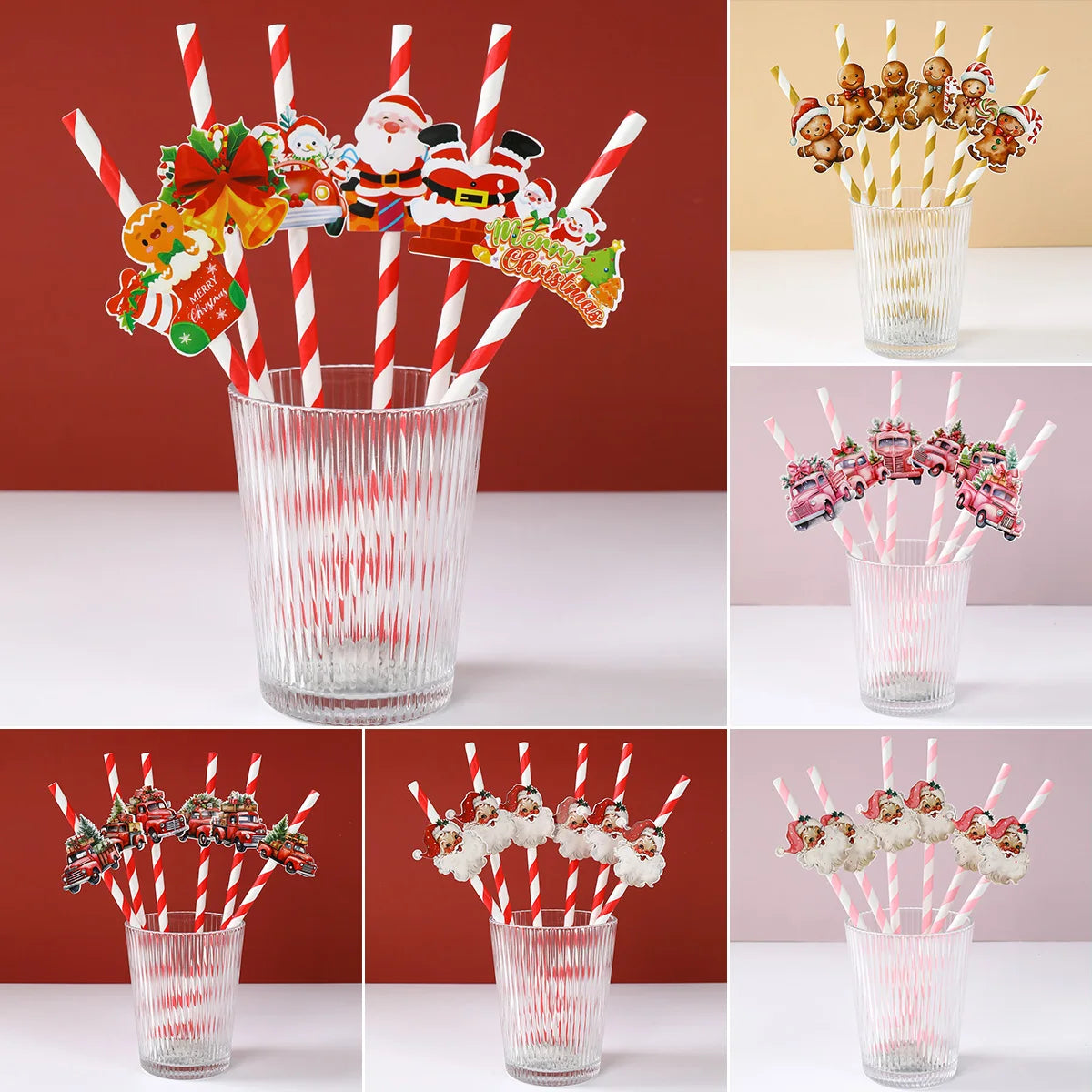 FUNNY CHRISTMAS PAPER STRAWS