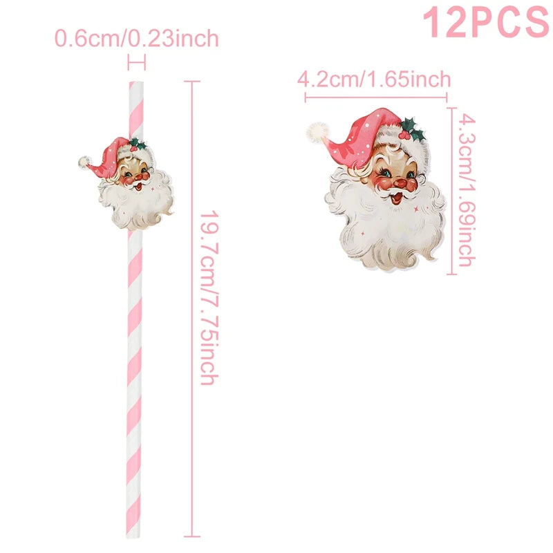 FUNNY CHRISTMAS PAPER STRAWS