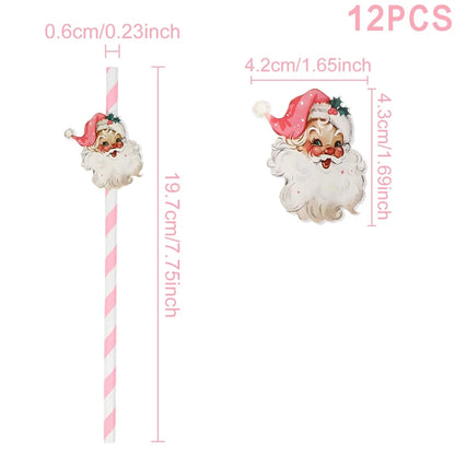 FUNNY CHRISTMAS PAPER STRAWS