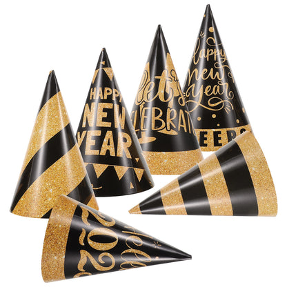 6 NEW YEARS EVE PAPER HEADS