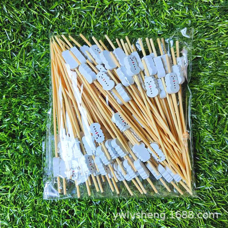 50 CAKE TOPPERS/FRUIT STICKS