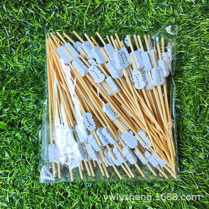 50 CAKE TOPPERS/FRUIT STICKS