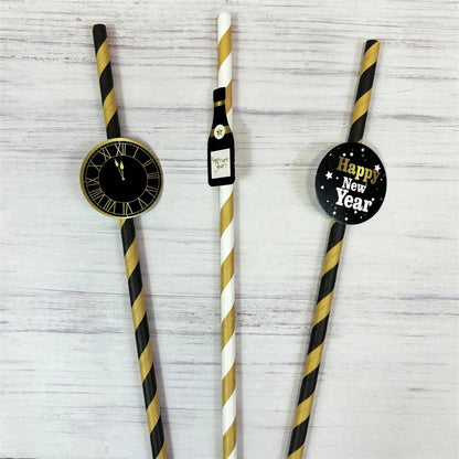 9 NEW YEARS EVE PAPER STRAWS