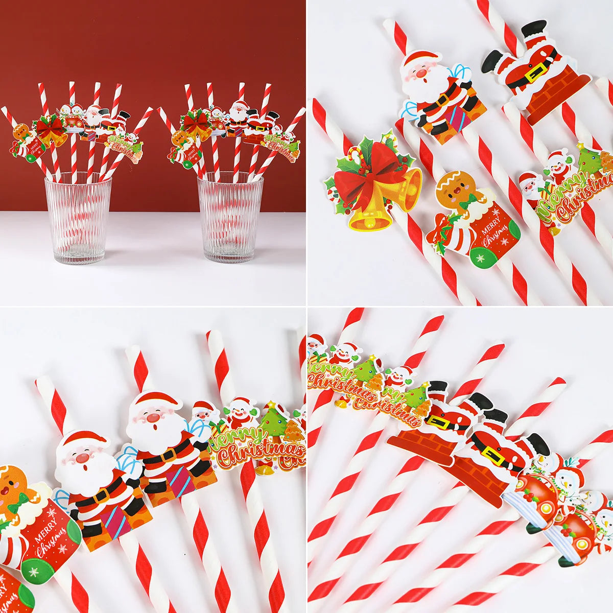 FUNNY CHRISTMAS PAPER STRAWS