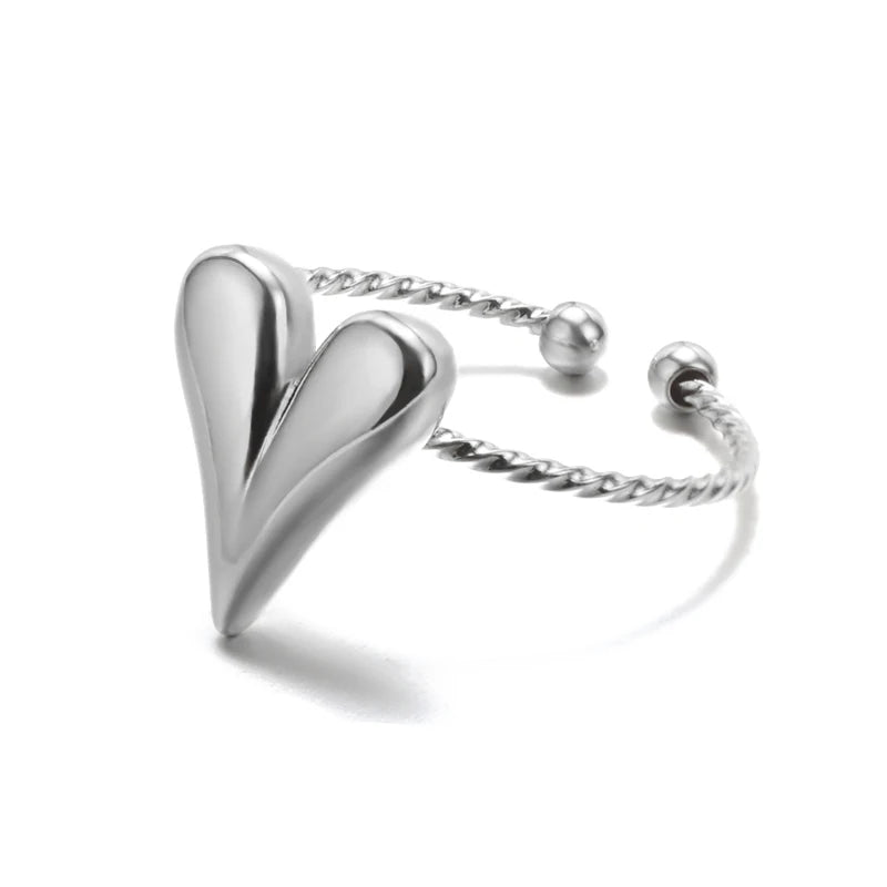 HEART RING STAINLESS STEEL