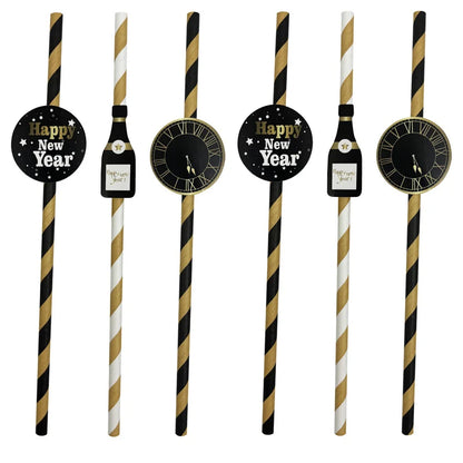 9 NEW YEARS EVE PAPER STRAWS