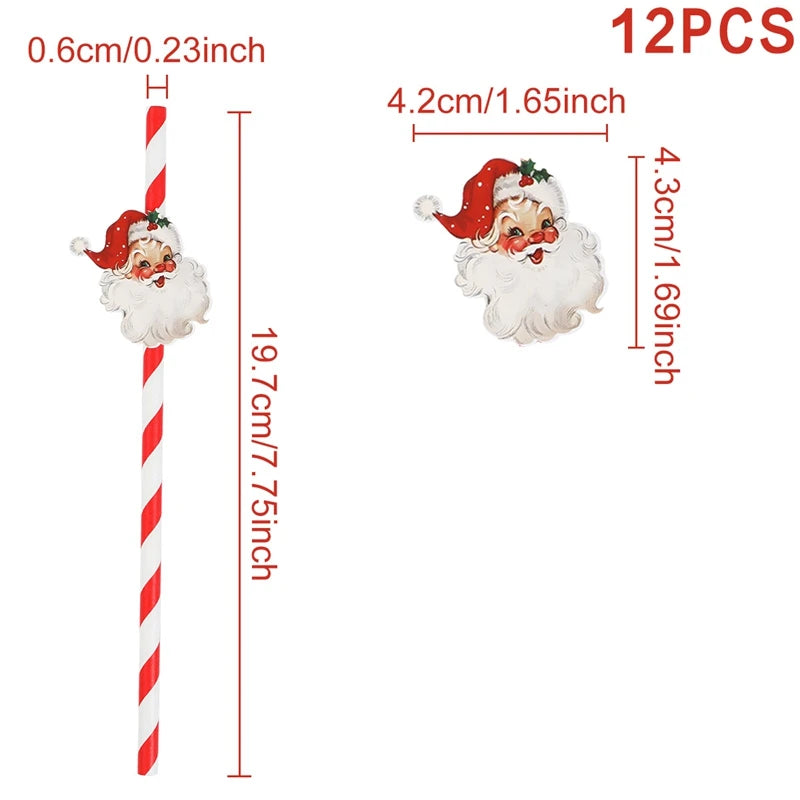 FUNNY CHRISTMAS PAPER STRAWS