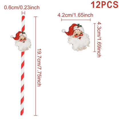 FUNNY CHRISTMAS PAPER STRAWS