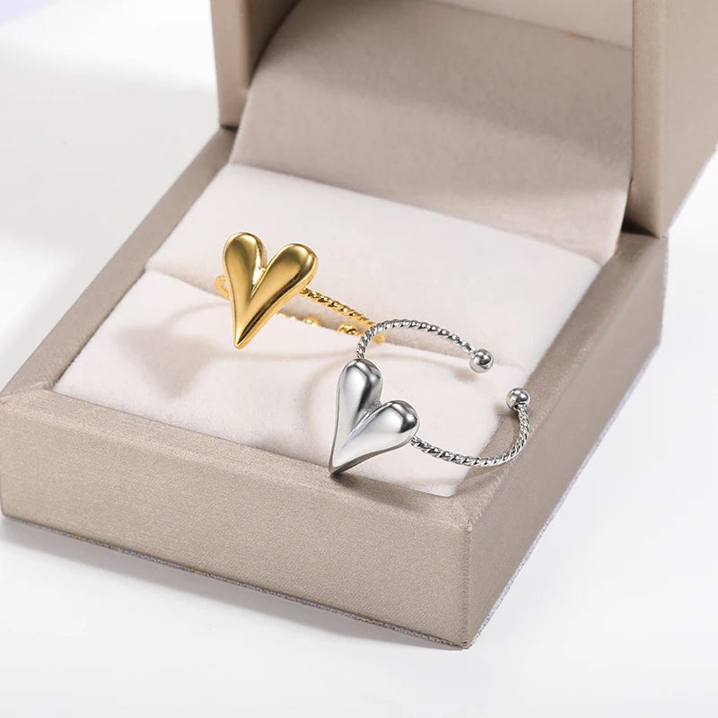 HEART RING STAINLESS STEEL